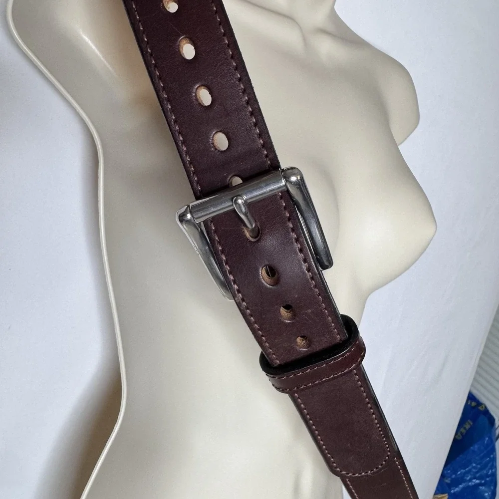 Daltech Force Thick Brown Full Grain Leather Gun Belt Sz 48 Handcrafted 46-52